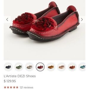 Like New L’artiste DEZI red rose leather shoes